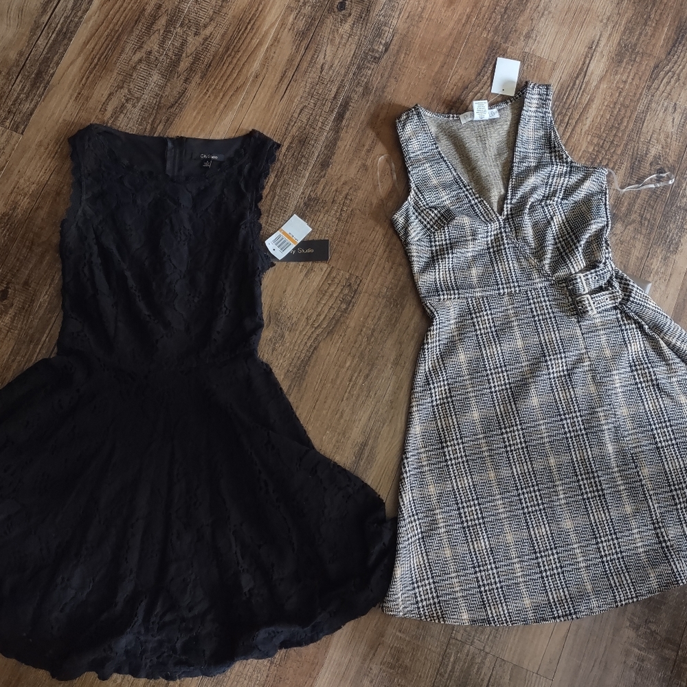 Lot of 2 dresses size xs, planet gold and city studio